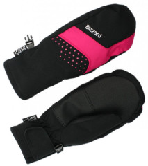 Blizzard Mitten Junior Ski Gloves - čierna/ružová