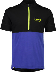 Mons Royale Cadence Half Zip T - ultra blue / black