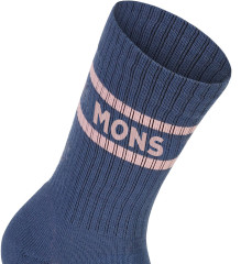 Mons Royale Signature Crew Sock - dark denim / powder pink