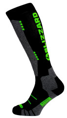 Wool Sport ski socks - čierna/zelená